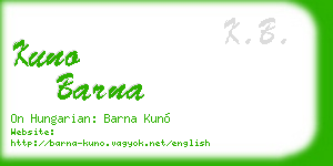 kuno barna business card